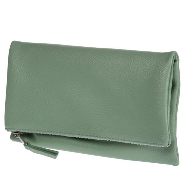 Faux leather clutch with tassels