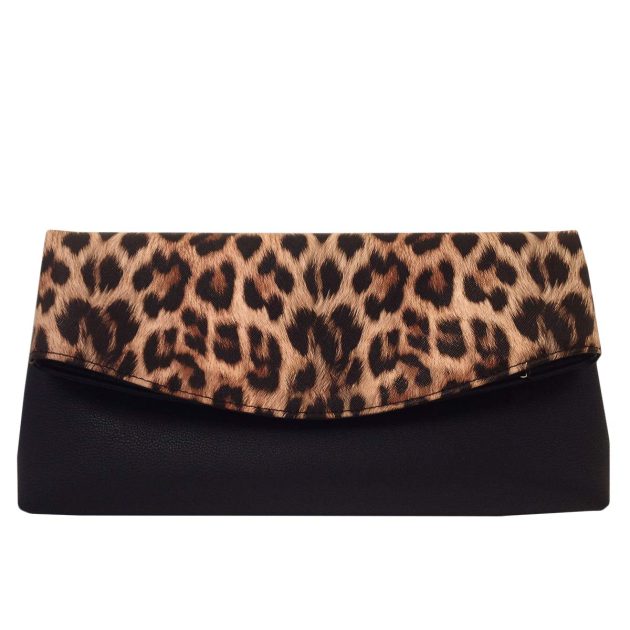 Women's Synthetic Leather Leopard Clutch - Image 5