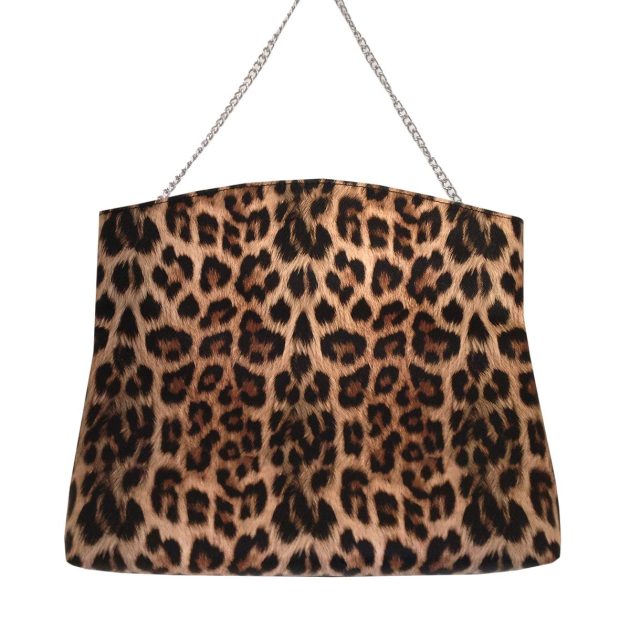 Women's Synthetic Leather Leopard Clutch - Image 2