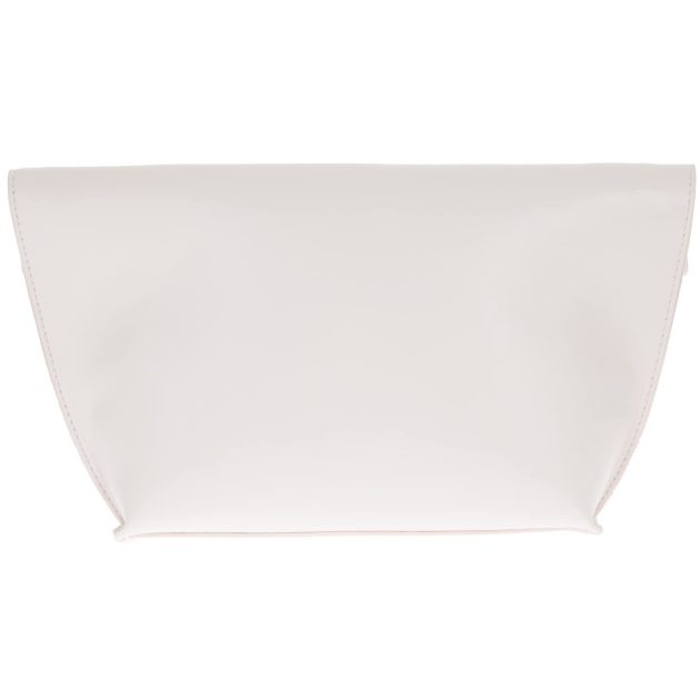 White Faux Leather Oversized Folding Clutch - Image 5