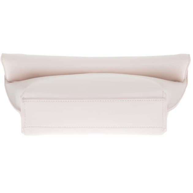 White Faux Leather Oversized Folding Clutch - Image 4