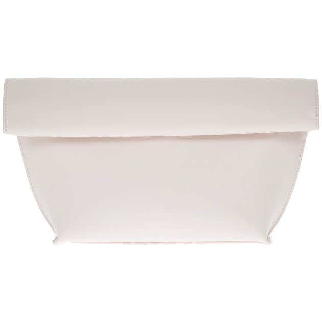 White Faux Leather Oversized Folding Clutch - Image 2