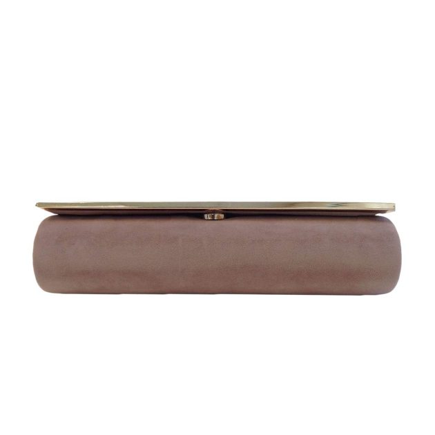 Taupe Shiny Zigzag Clutch - Image 2