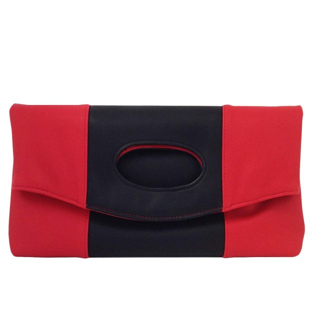 Red and black color matching foldable clutch - Image 2