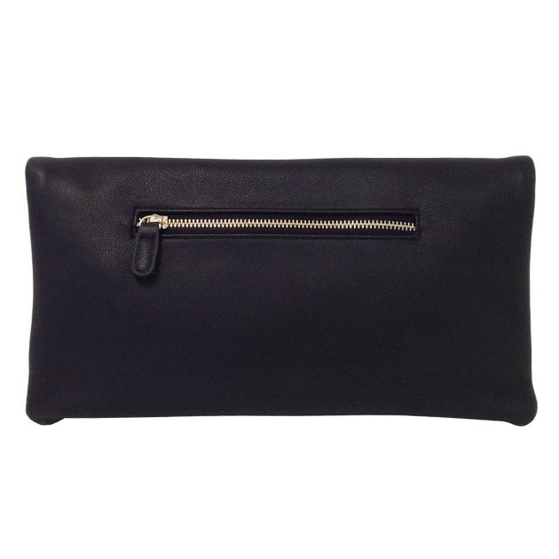 Faux leather zip-up tassel clutch - Image 2